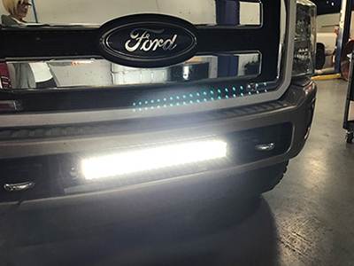 Double Row LED Light Bar on a Ford F250 2
